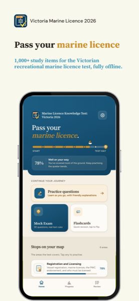 Marine Licence Knowledge Test: Victoria 2026 app screenshot 1 of 7