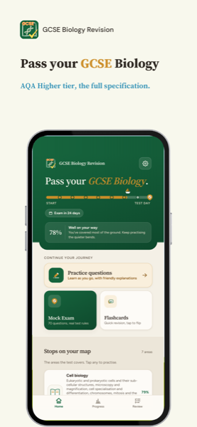 AQA GCSE Biology Revision (Higher) app screenshot 1 of 7