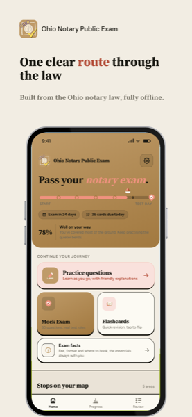 Ohio Notary Public Exam app screenshot 1 of 8