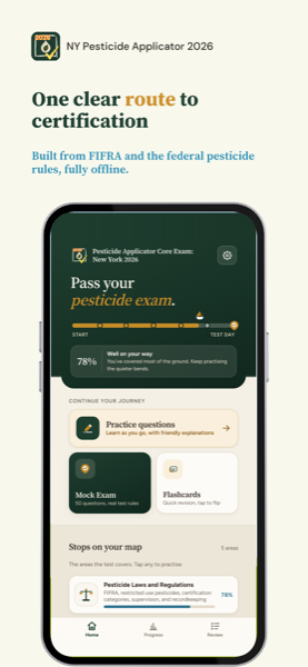 Pesticide Applicator Core Exam: New York 2026 app screenshot 1 of 7