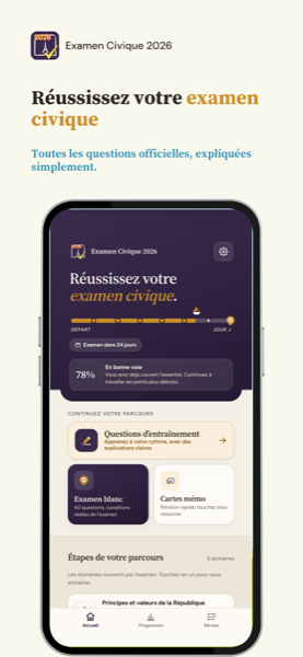 Examen Civique RML app screenshot 1 of 7