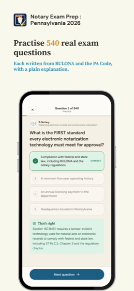 Notary Exam Prep: Pennsylvania 2026 app screenshot 2 of 7