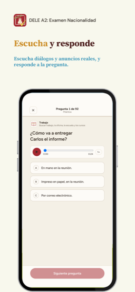 DELE A2: Examen Nacionalidad app screenshot 2 of 8