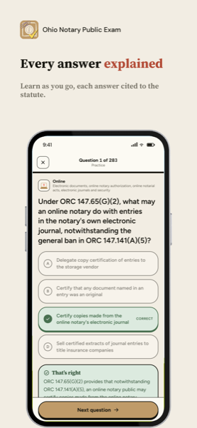 Ohio Notary Public Exam app screenshot 2 of 8