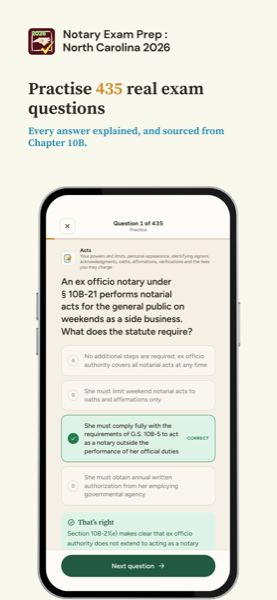Notary Exam Prep: North Carolina 2026 app screenshot 2 of 7