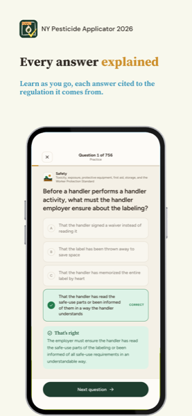 Pesticide Applicator Core Exam: New York 2026 app screenshot 2 of 7