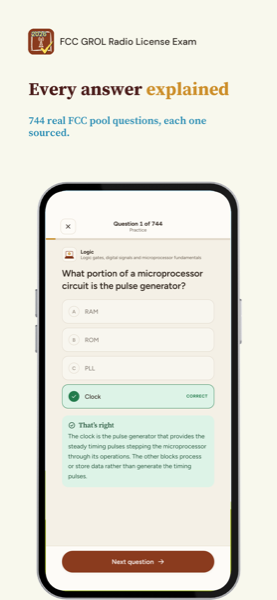 FCC GROL Radio License Exam 2026 app screenshot 2 of 7