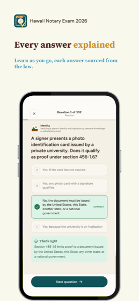 Notary Exam Prep: Hawaii 2026 app screenshot 2 of 7