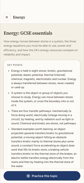 AQA GCSE Physics Revision (Higher) app screenshot 3 of 7