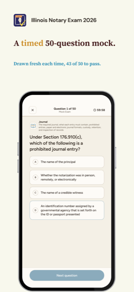 Notary Exam Prep: Illinois 2026 app screenshot 3 of 7