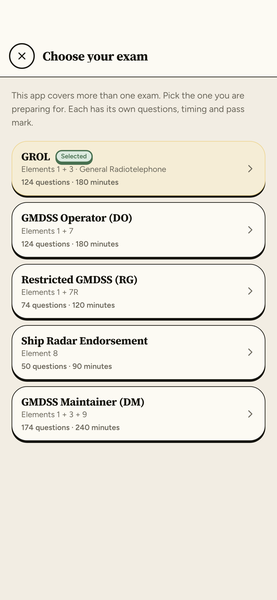 FCC GROL & GMDSS Radio License Exams 2026 app screenshot 3 of 8