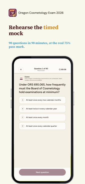 Oregon Cosmetology Laws and Rules Exam 2026 app screenshot 3 of 8
