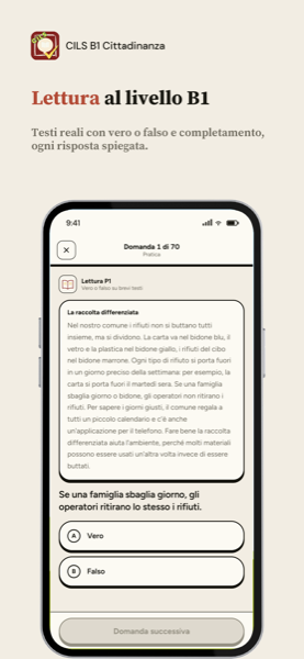 CILS B1 Cittadinanza app screenshot 3 of 8