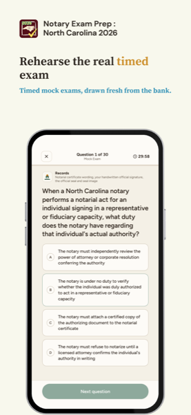 Notary Exam Prep: North Carolina 2026 app screenshot 3 of 7
