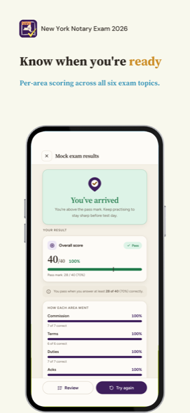 Notary Exam Prep: New York 2026 app screenshot 4 of 7