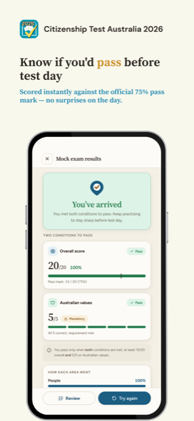 Citizenship Test: Australia 2026 app screenshot 4 of 7
