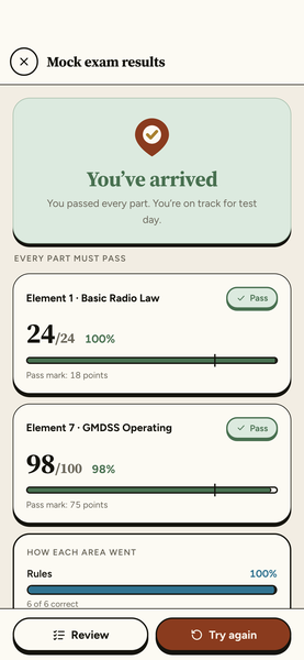 FCC GROL & GMDSS Radio License Exams 2026 app screenshot 4 of 8