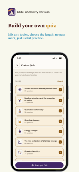 AQA GCSE Chemistry Revision (Higher) app screenshot 4 of 8
