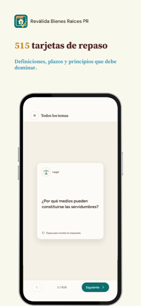 Reválida de Bienes Raíces Vendedor: Puerto Rico 2026 app screenshot 5 of 7