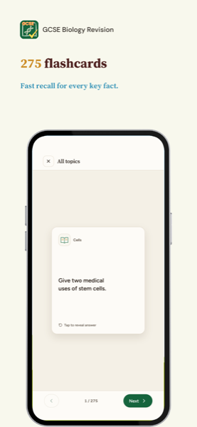 AQA GCSE Biology Revision (Higher) app screenshot 5 of 7