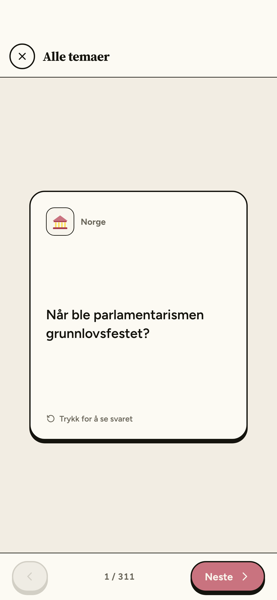 Samfunnskunnskapsprøven & statsborgerprøven app screenshot 5 of 7