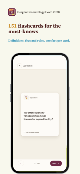 Oregon Cosmetology Laws and Rules Exam 2026 app screenshot 5 of 8