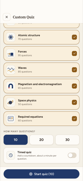 AQA GCSE Physics Revision (Higher) app screenshot 5 of 7