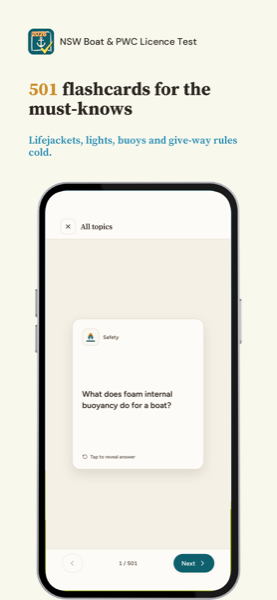 Boat and PWC Licence Knowledge Test: NSW 2026 app screenshot 5 of 7