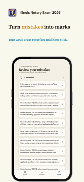 Notary Exam Prep: Illinois 2026 app screenshot 6 of 7