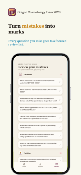 Oregon Cosmetology Laws and Rules Exam 2026 app screenshot 6 of 8