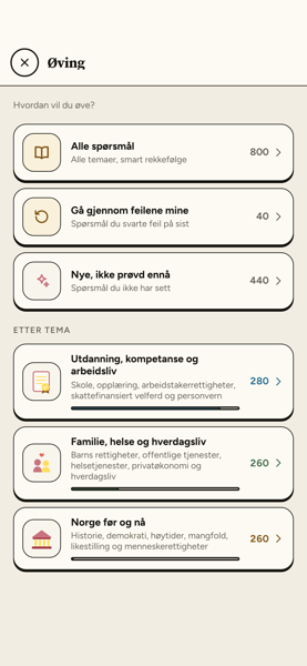 Samfunnskunnskapsprøven & statsborgerprøven app screenshot 6 of 7