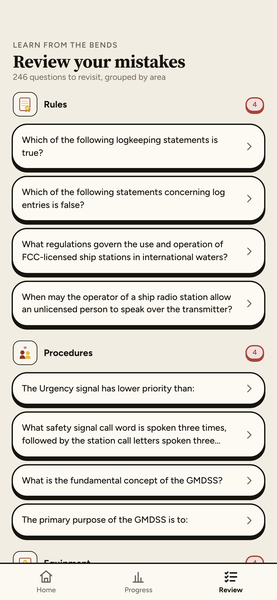 FCC GROL & GMDSS Radio License Exams 2026 app screenshot 6 of 8