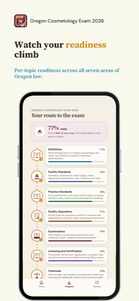 Oregon Cosmetology Laws and Rules Exam 2026 app screenshot 7 of 8