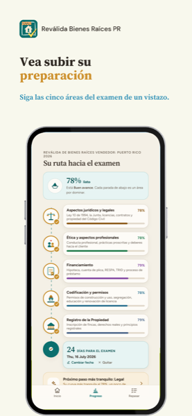 Reválida de Bienes Raíces Vendedor: Puerto Rico 2026 app screenshot 7 of 7