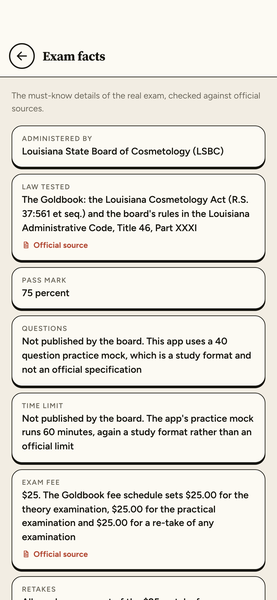 Louisiana Cosmetology Law Exam Prep 2026 app screenshot 8 of 8