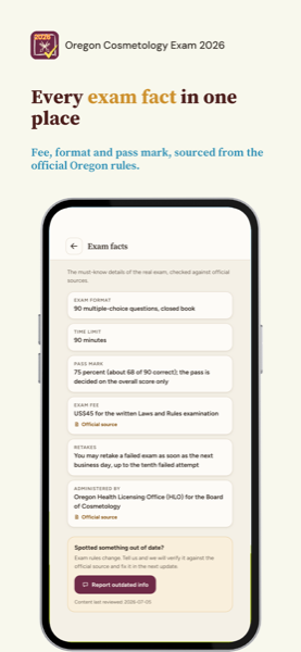 Oregon Cosmetology Laws and Rules Exam 2026 app screenshot 8 of 8