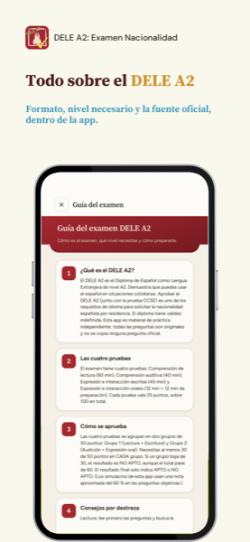 DELE A2: Examen Nacionalidad app screenshot 8 of 8